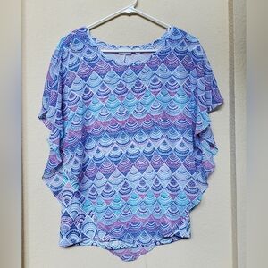 Kim Rogers Butterfly Overlay Top.  Size Medium